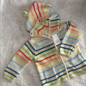 nwt baby gap rainbow hoodie sweater